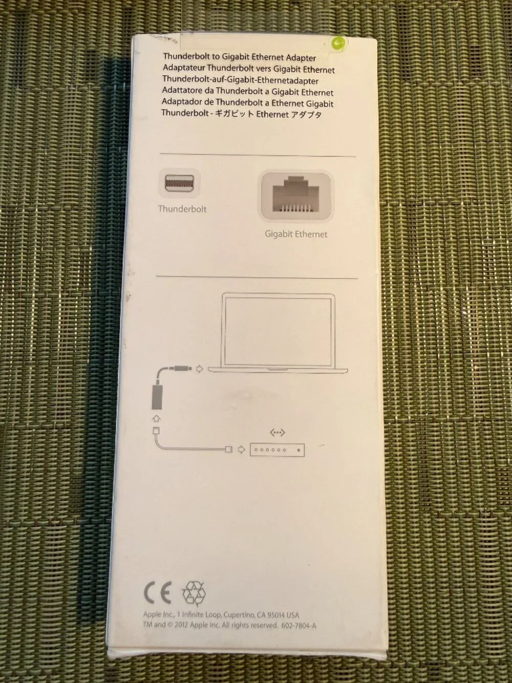 Apple Thunderbolt to Gigabit Ethernet Adapter - MD463LL/A, Model A1433 White